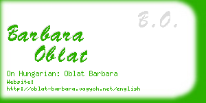 barbara oblat business card